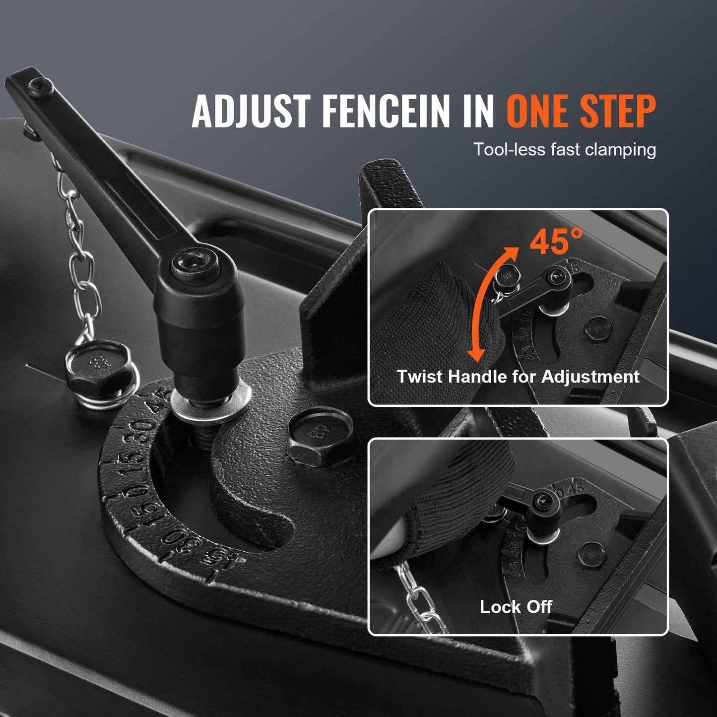Abrasive Chop Saw with 0-45° Miter Adjust, 355mm Blade, 2300W, 3600RPM
