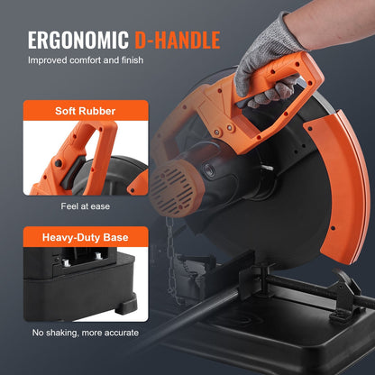 Abrasive Chop Saw with 0-45° Miter Adjust, 355mm Blade, 2300W, 3600RPM
