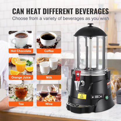 10L Electric Hot Chocolate Maker with Automatic Temperature Control, Black