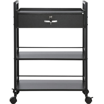 VEVOR Beauty Salon Trolley Cart, 3-Tier Hair Salon Stations Cabinet for Stylist