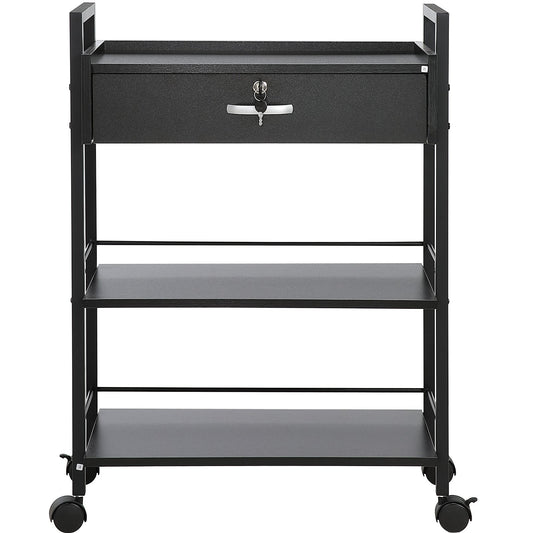 VEVOR Beauty Salon Trolley Cart, 3-Tier Hair Salon Stations Cabinet for Stylist