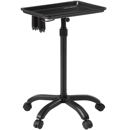 VEVOR Salon Tray Cart, 30"-43" Height Adjustable Rolling Salon Tray, Cold-rolled