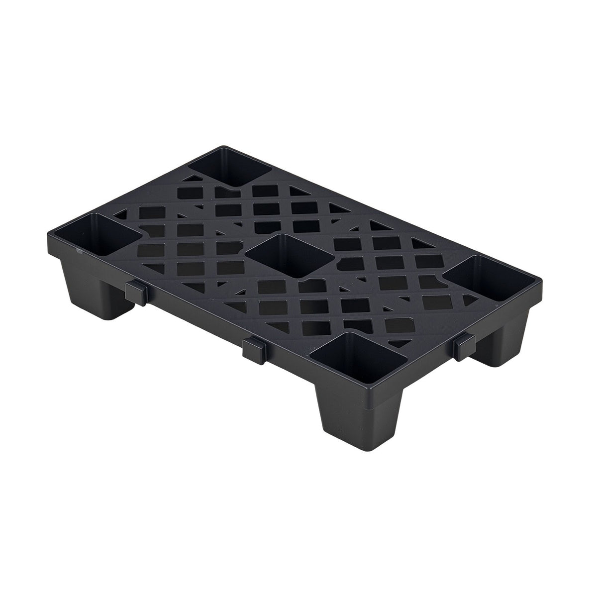 Plastic Pallets, 6 Pcs Plastic Pallets for Basement Storage, Nestable Lightweight Waterproof Storage Pad with Breathable Grid for Indoor Outdoor Supermarket Warehouse, 500 x 305 x 100 mm, Black