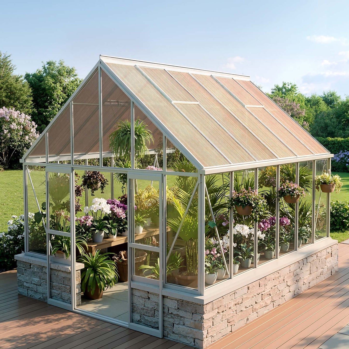 Roof Panels, 12Pcs Polycarbonate Roofing Panels Double Layer, High Impact Corrugated Plastic Greenhouse Replacement Cover, Waterproof for Gazebos, Chicken Coops, Home, Garden (1520 x 610 x 6 mm)