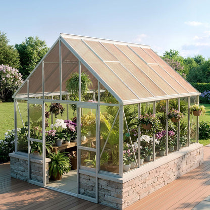 Roof Panels, 12Pcs Polycarbonate Roofing Panels Double Layer, High Impact Corrugated Plastic Greenhouse Replacement Cover, Waterproof for Gazebos, Chicken Coops, Home, Garden (1520 x 610 x 6 mm)