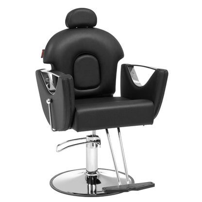 Hydraulic Recliner Barber Chair for Stylists, 360° Swivel, 150 kg Capacity