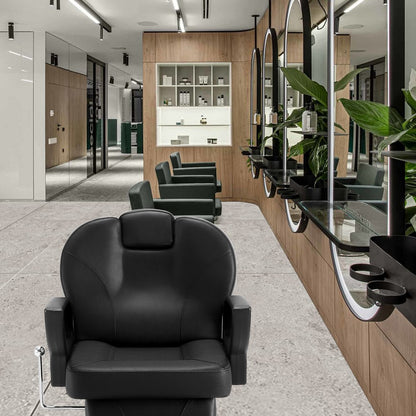VEVOR Salon Chair, Hydraulic Recliner Barber Chair for Hair Stylist, 360 Degrees Swivel 90°-130° Reclining Salon Chair for Beauty Spa Shampoo, Max Load Weight 330 lbs, Black
