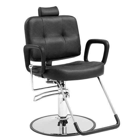 VEVOR Salon Chair, Hydraulic Recliner Barber Chair for Hair Stylist, 360 Degrees