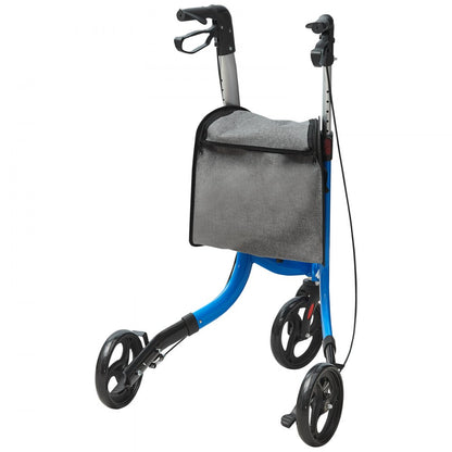 3 Wheels Rollator Walker for Seniors, Lightweight Aluminum Foldable Rolling Walker with Adjustable Handle, Outdoor Trio 