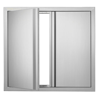 Stainless Steel Double Door for Outdoor Kitchen, 0.66x0.61 m, Easy Install