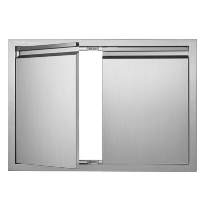 Stainless Steel Outdoor Kitchen Access Door, 0.76x0.53 m, Double Flush Mount