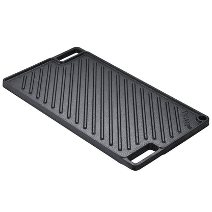 Reversible Cast Iron Grill/Griddle: 0.25m x 0.42m Non-Stick Double Burner Pan