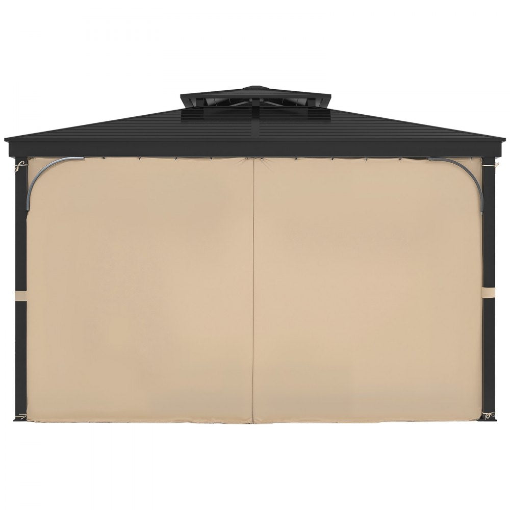 VEVOR Gazebo Privacy Curtain 10' x 10' x 6.7' Waterproof Gazebo Curtains Khaki