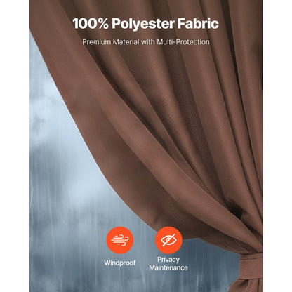 Gazebo Privacy Curtain 10' x 10' x 6.9' Waterproof Gazebo Curtains Coffee