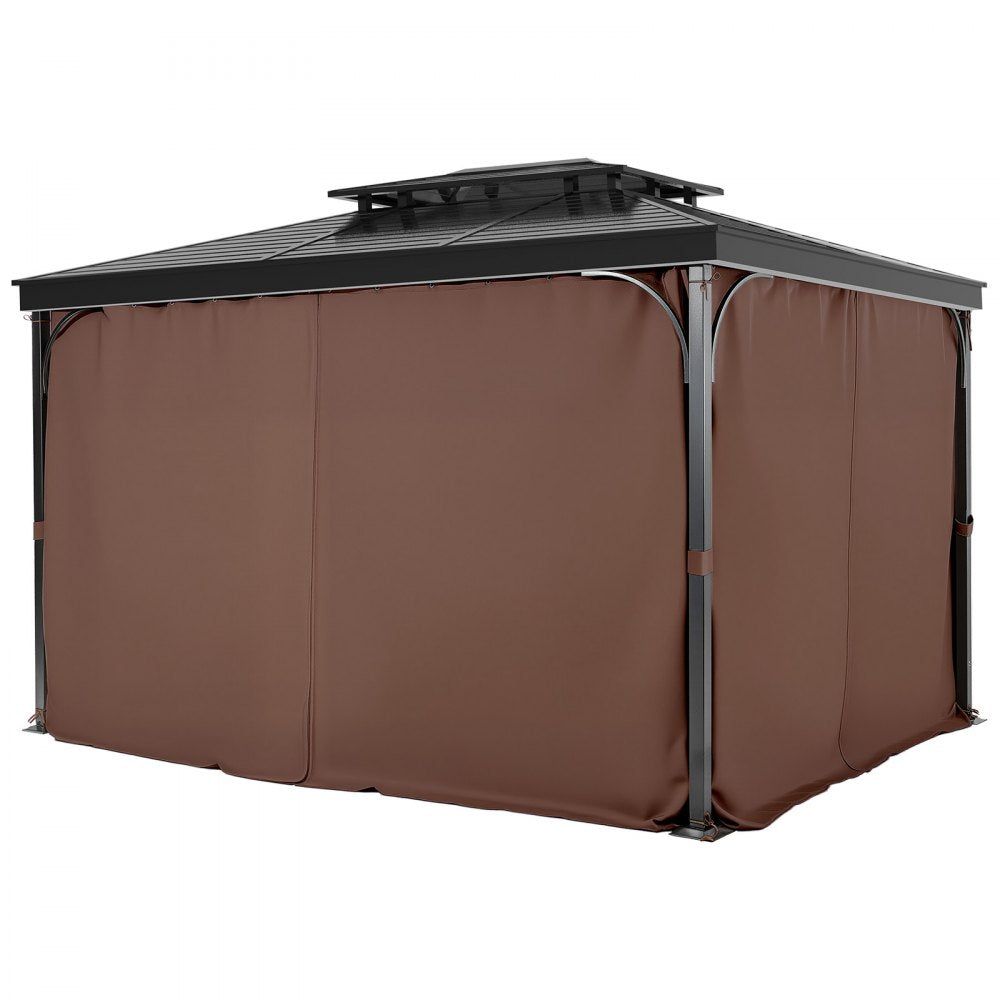 Gazebo Privacy Curtain 10' x 10' x 6.9' Waterproof Gazebo Curtains Coffee