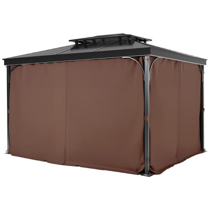 Gazebo Privacy Curtain 10' x 10' x 6.9' Waterproof Gazebo Curtains Coffee
