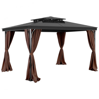 Gazebo Privacy Curtain 10' x 10' x 6.9' Waterproof Gazebo Curtains Coffee