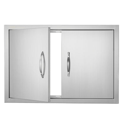 Stainless Steel Double BBQ Access Door, 0.7x0.5m for Outdoor Kitchen Cabinets