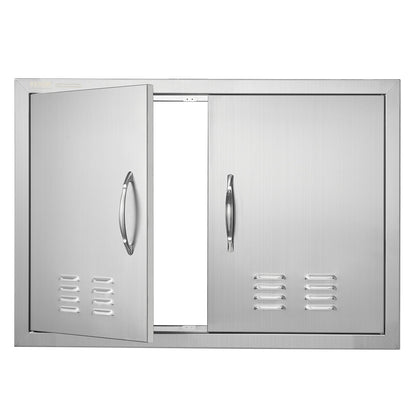 VEVOR BBQ Access Door, 762x533 mm Double Outdoor Kitchen Door, Stainless Steel Flush