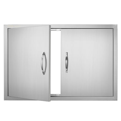 VEVOR BBQ Access Door, 838x558 mm Double Outdoor Kitchen Door, Stainless Steel Flush