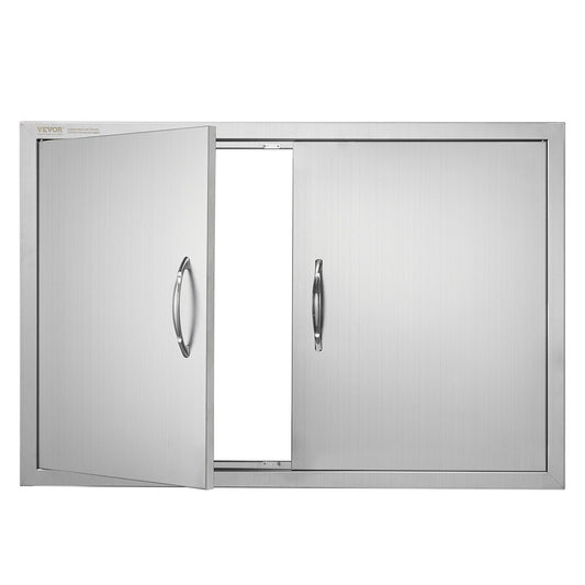 VEVOR BBQ Access Door, 889x610 mm Double Outdoor Kitchen Door, Stainless Steel Flush
