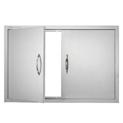 Stainless Steel Double Access Door for Outdoor Kitchen, 0.9 x 0.6 m