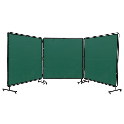 3-Panel Welding Screen with Frame, Flame-Resistant, UV Protection, 1.8 x 1.8 m