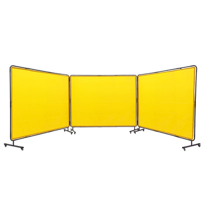 VEVOR Welding Screen with Frame 3 Panel 6' x 8' Welding Curtain Screen 12 Wheels