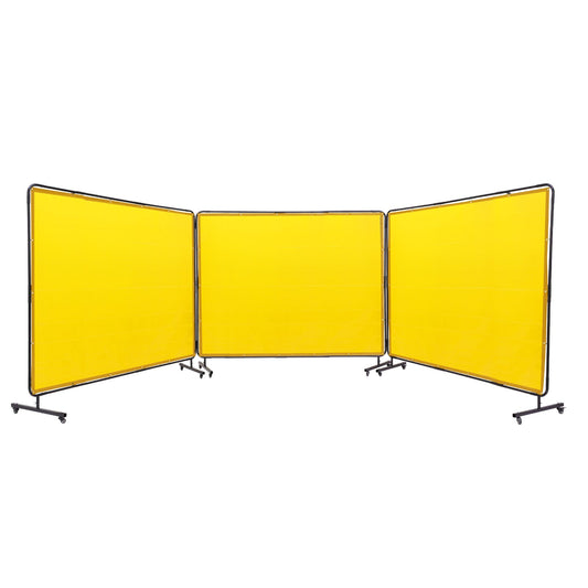 VEVOR Welding Screen with Frame 3 Panel 6' x 8' Welding Curtain Screen 12 Wheels