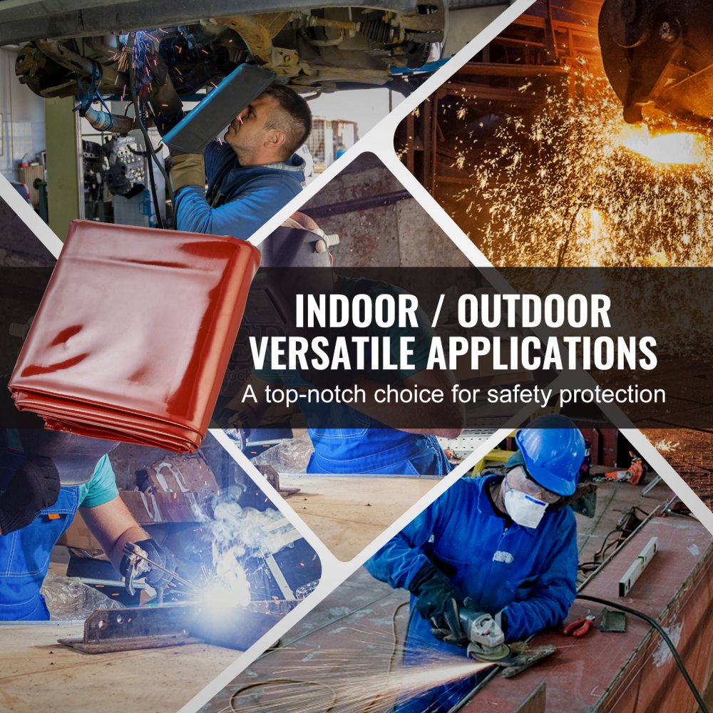 VEVOR Welding Screen with Frame 3 Panel 6' x 8' Welding Curtain Screen 12 Wheels