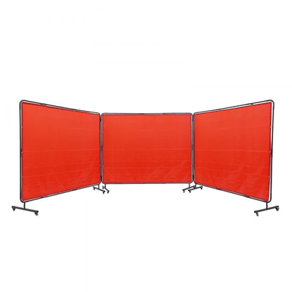 VEVOR Welding Screen with Frame 3 Panel 6' x 8' Welding Curtain Screen 12 Wheels