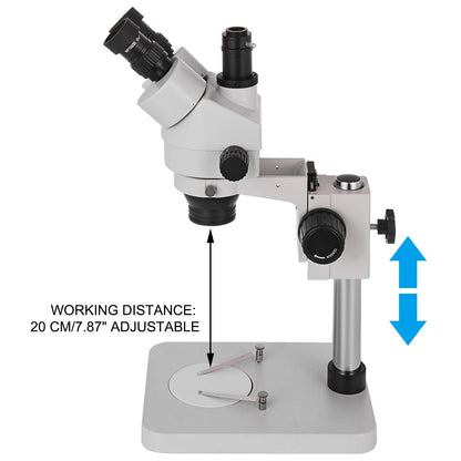 Trinocular Stereo Microscope 3.5X-90X with Adjustable Stand for Lab Use
