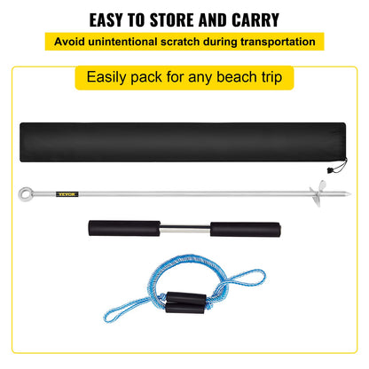 VEVOR Sand Anchor, 36\" Length Auger to The Beach and Sandbar, 316 Stainless Steel