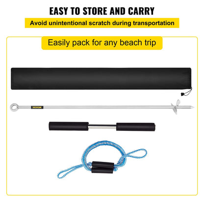Stainless Steel Sand Anchor for Beach & Sandbar, 0.9m Auger, 2000 kg Capacity