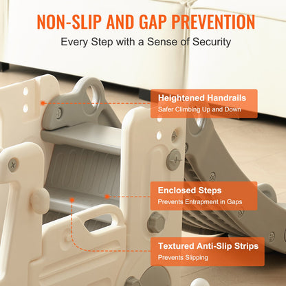 VEVOR Toddler Slide, Kid Slide for Toddlers Age 1-12 with Climbable Ladders & Bus