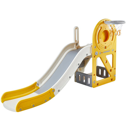 VEVOR Toddler Slide, Kid Slide for Toddlers Age 1-12 w/ Climbable Ladders & Basketball