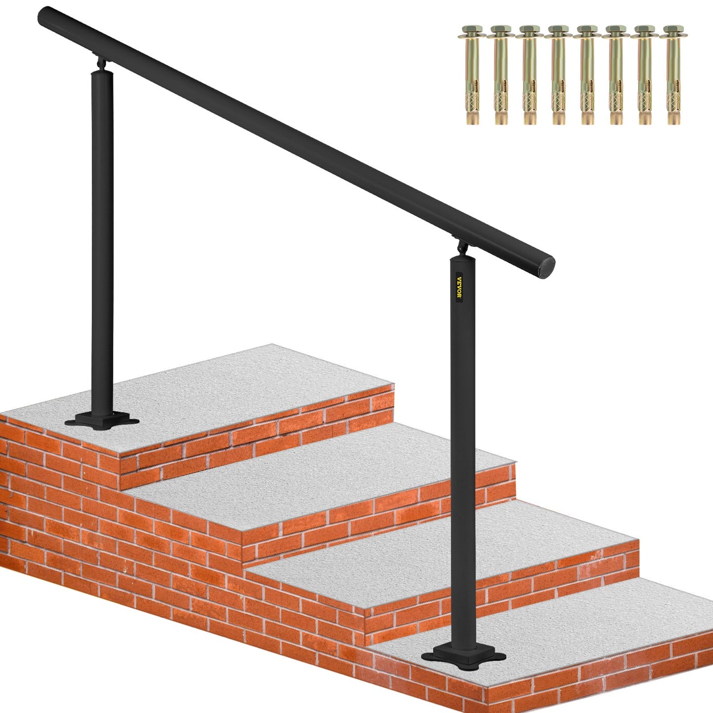 VEVOR Handrail for Outdoor Steps Aluminum Stair
Handrail Fit 0-5 Steps w/ Installation