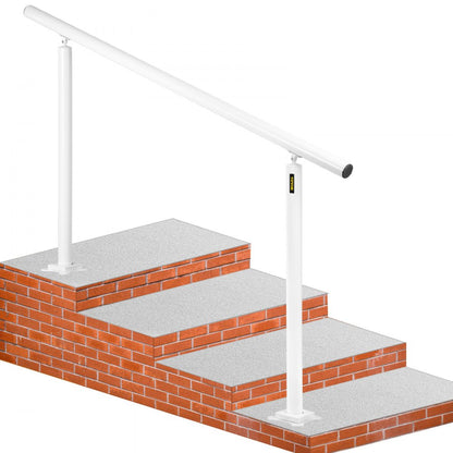 VEVOR Handrail for Outdoor Steps Aluminum Stair 
Handrail Fit 0-5 Steps w/ Installation Kit