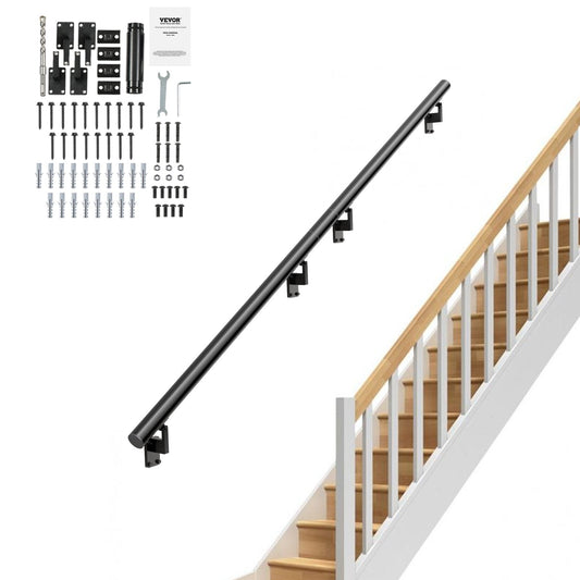 VEVOR Handrail Stair Railing, 213.4CM, Wall Mount Handrails for Indoor Stairs, Thickened