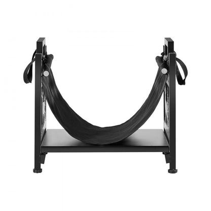 Indoor Firewood Rack, 45cm Curved Log Holder with Canvas Carrier, 18kg Weight Capacity Wood Storage Stand, Powder-Coated Steel Firewood Holder, Heavy Duty Wood Pile Stacker Rack for Fireplace