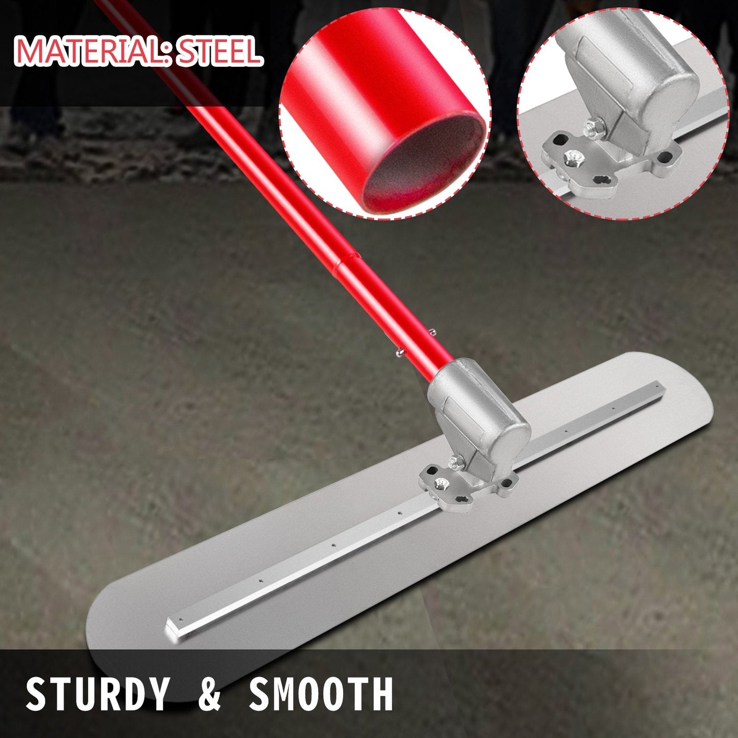Steel Concrete Bull Float Tool with 3x1.8m Handle & Adjustable Bracket