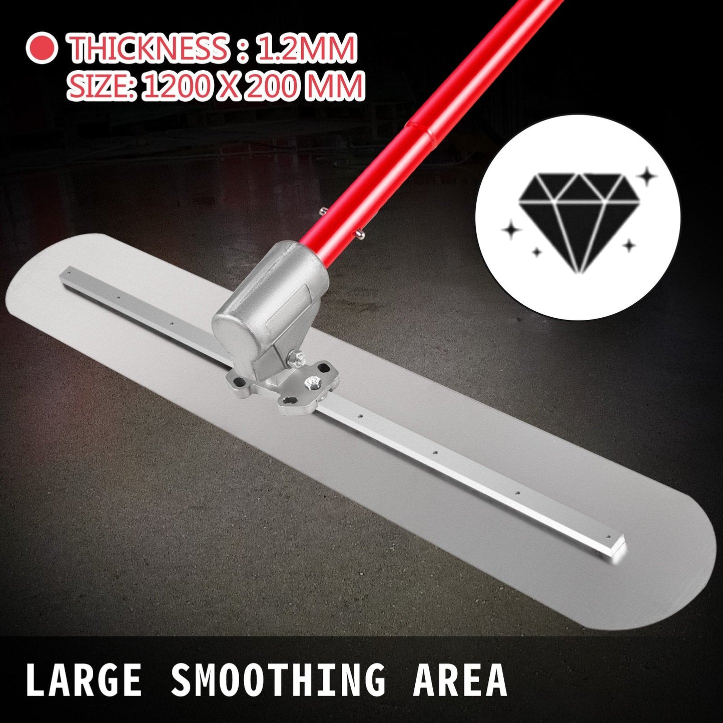 Steel Concrete Bull Float Tool with 3x1.8m Handle & Adjustable Bracket