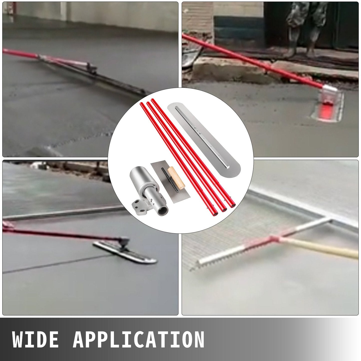 Steel Concrete Bull Float Tool with 3x1.8m Handle & Adjustable Bracket