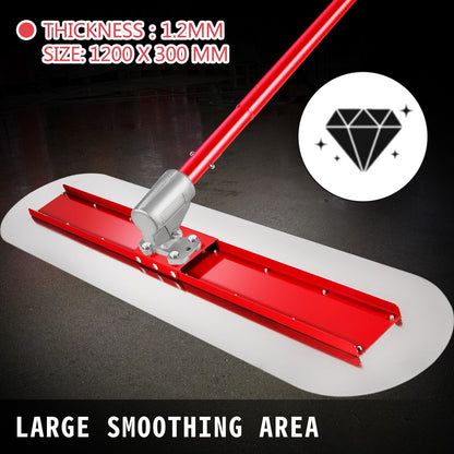Manganese Steel Concrete Float Tool, 1.2x0.3m, Adjustable Handle, Complete Kit