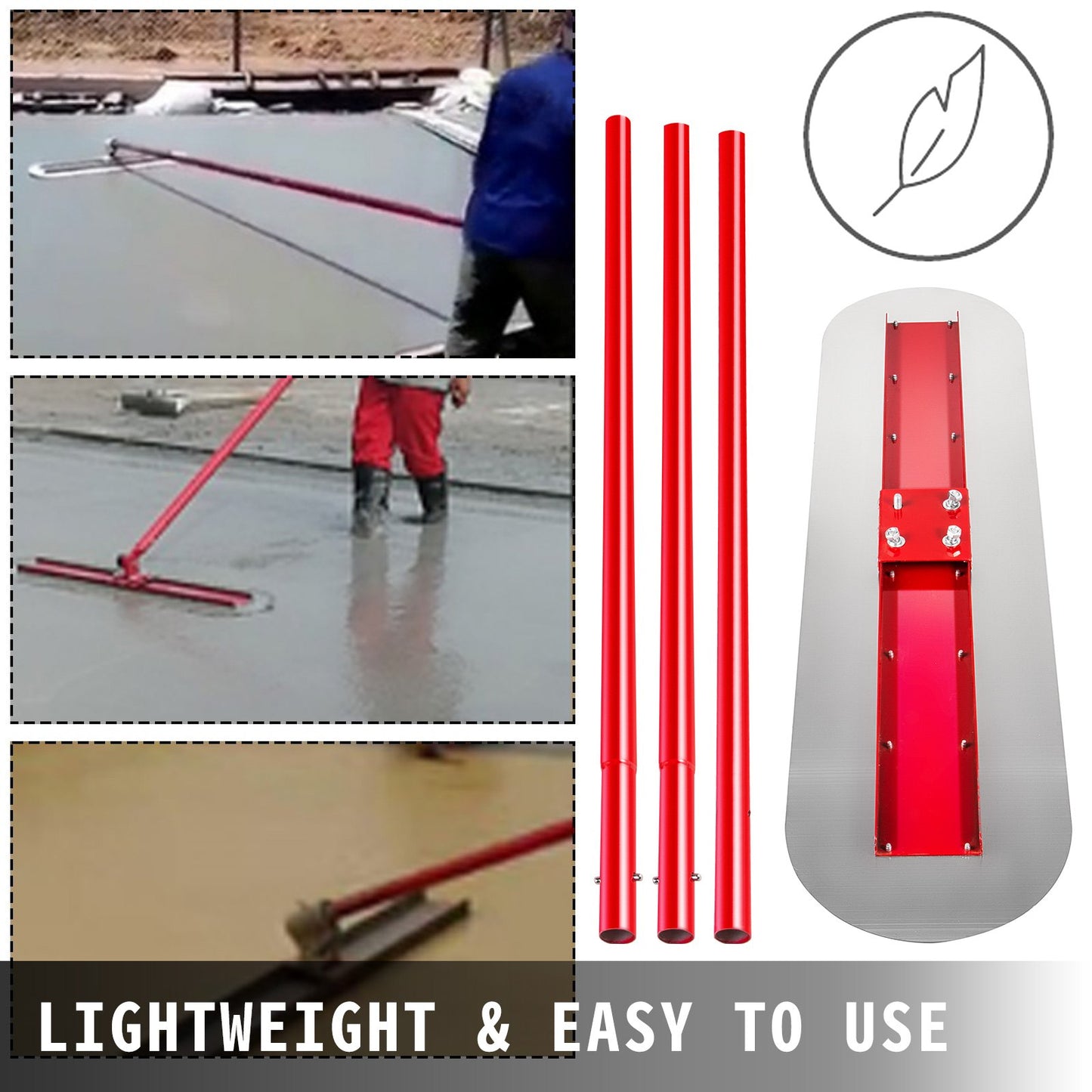 VEVOR Bull Float Manganese Steel Concrete Float 1200x300mm Concrete Float Tool Cement
