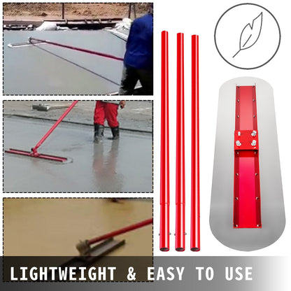 Manganese Steel Concrete Float Tool, 1.2x0.3m, Adjustable Handle, Complete Kit