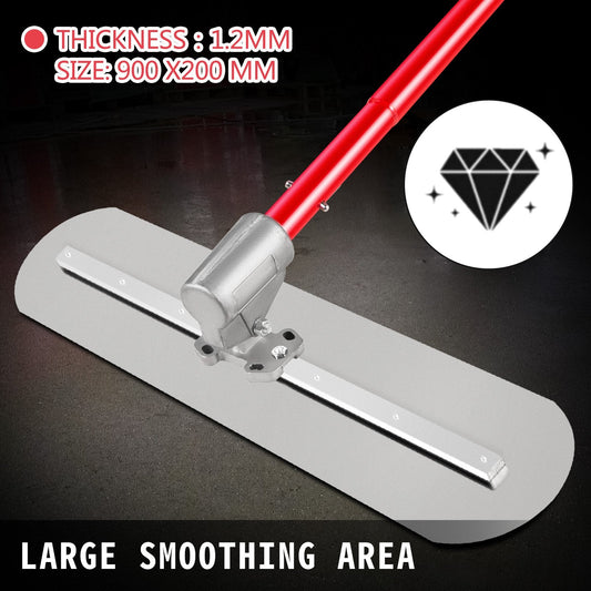 900x200mm Bull Float Concrete Tool with Adjustable Handle & Bracket