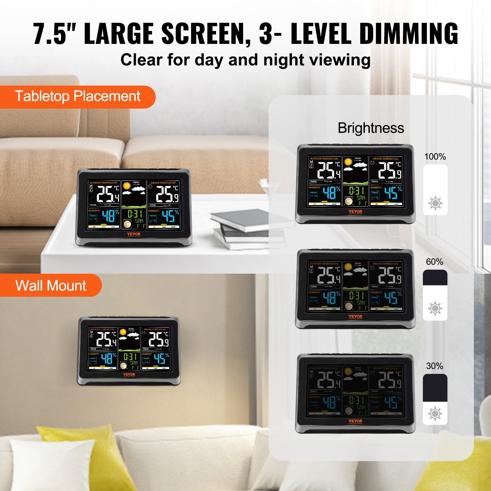 Wireless Indoor Outdoor Weather Station with HD Display & Remote Senso ...