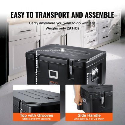 Insulated Food Pan Carrier Stackable Top Loader with 3 Pans 30 L Black