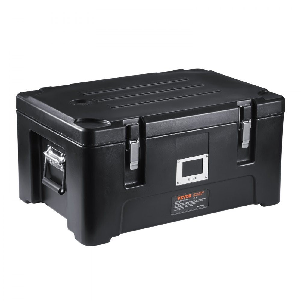 Insulated Food Pan Carrier Stackable Top Loader with 3 Pans 30 L Black